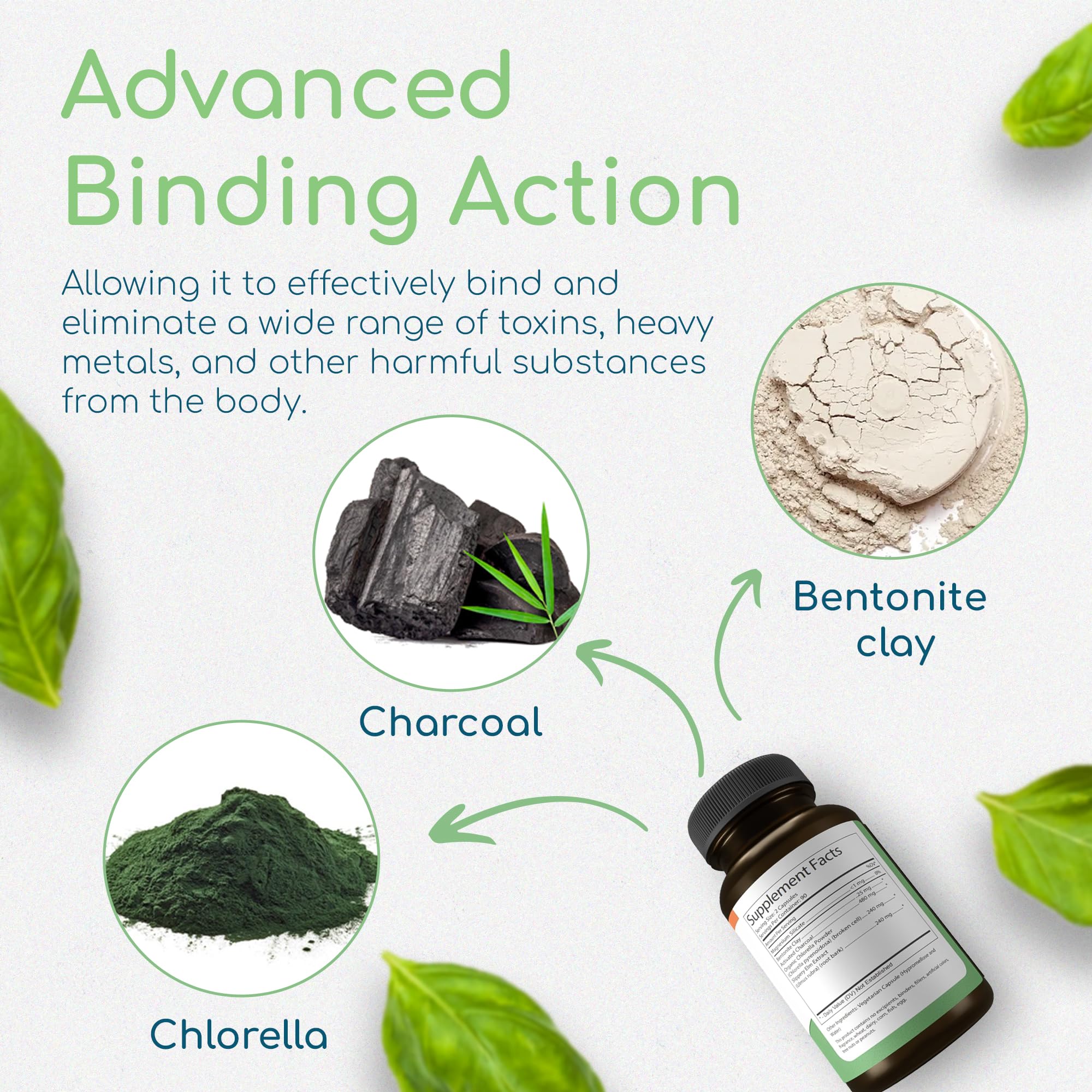 Return Healthy Binder Blend label-front features vegan, GMO-free formula for gentle detox support.