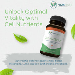 Return Healthy Cell Nutrients bottle back label with ingredients and directions