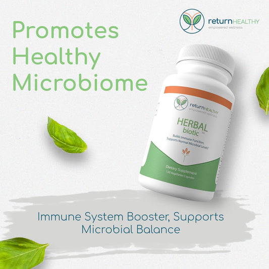 Return Healthy Herbal Biotic capsules ready for daily wellness routine