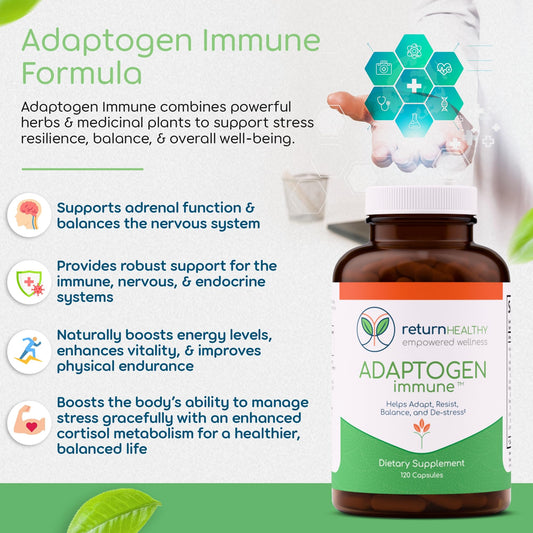 Return Healthy immune support capsules ready for daily wellness.