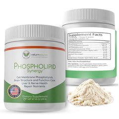 Return Healthy Phospholipid Synergy powder in jar supports cellular health.