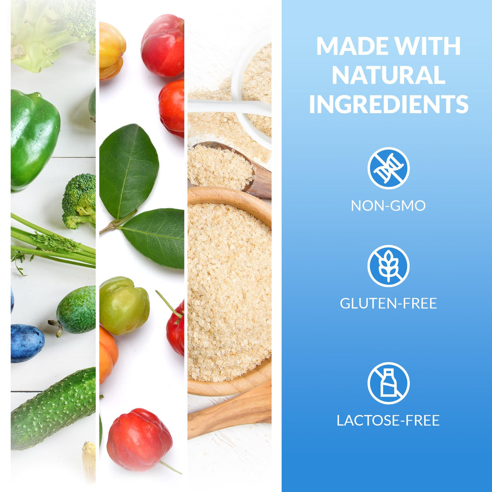 Rev Up Wellness Defense packaging box highlighting gluten-free and non-GMO features.