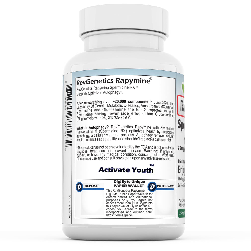 Rapymine bottle highlighting US GMP production and purity testing.