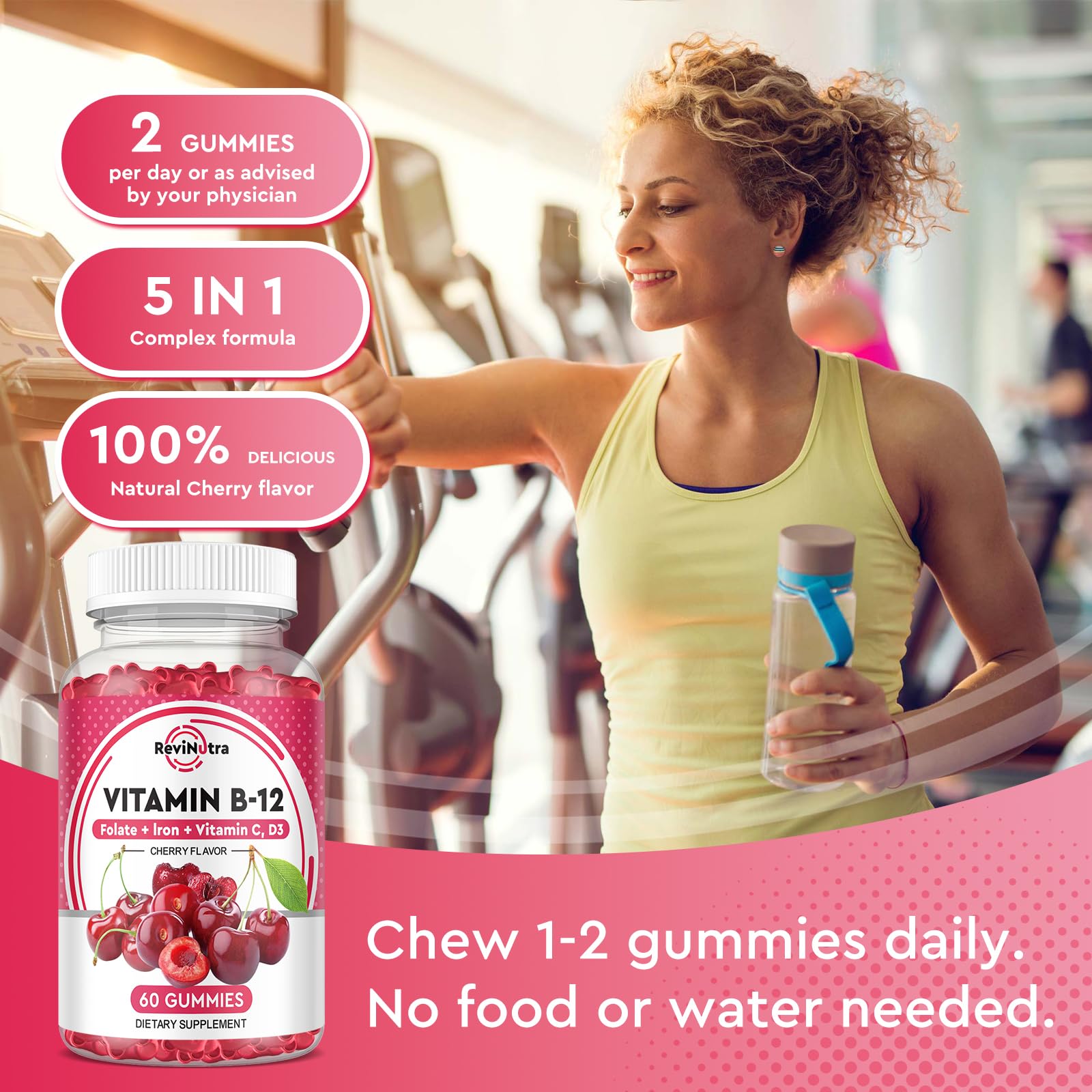 ReviNutra B12 Gummies family use concept with easy chew