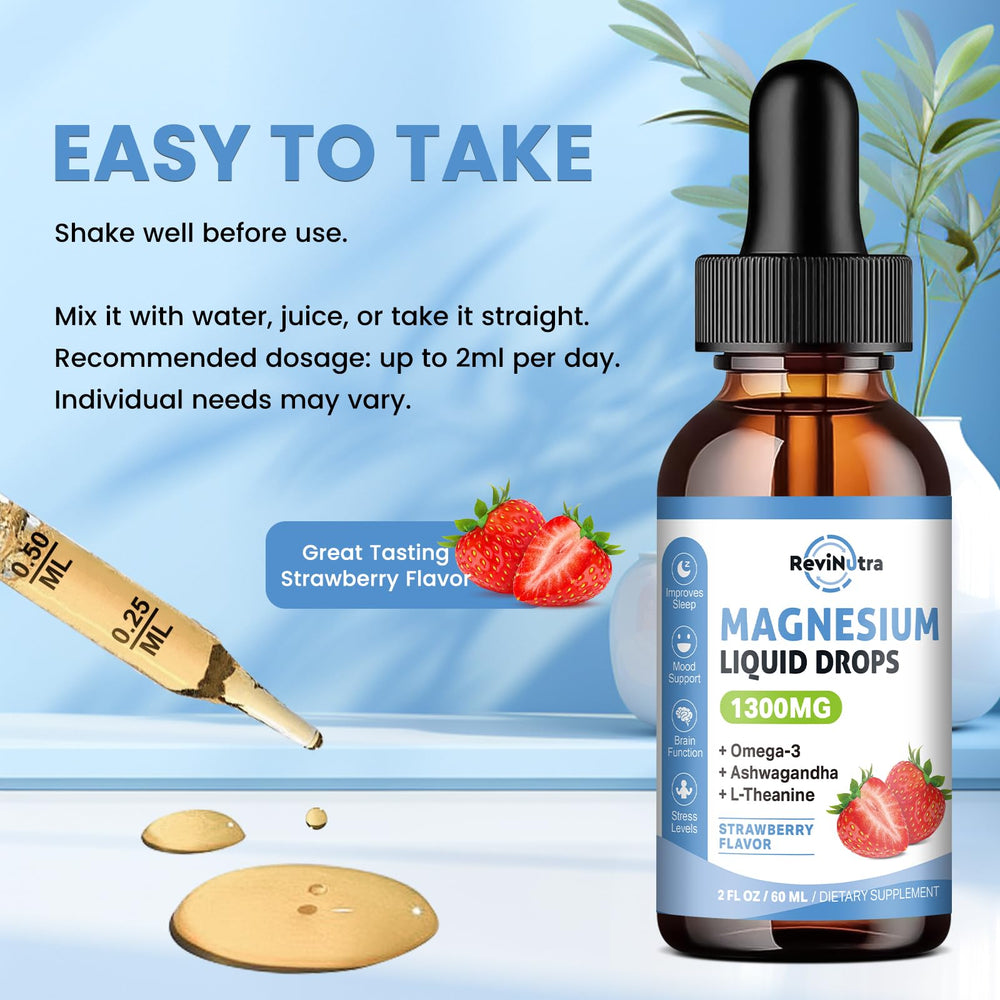 Morning routine scene featuring ReviNutra magnesium drops for daily wellness