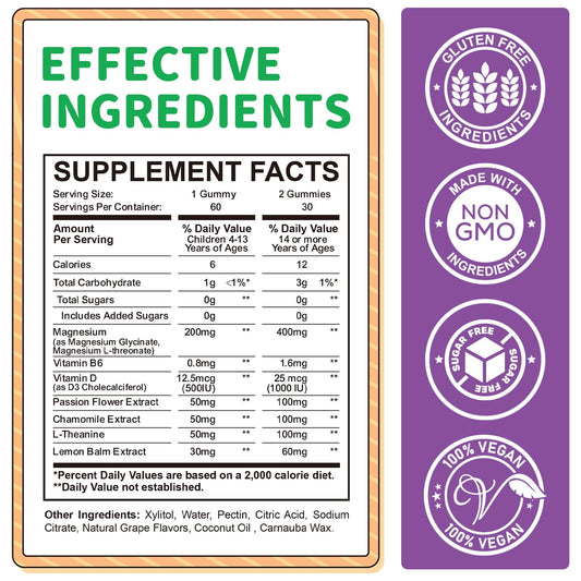 ReviNutra magnesium gummies kids chews grape; convenient daily relaxation for kids