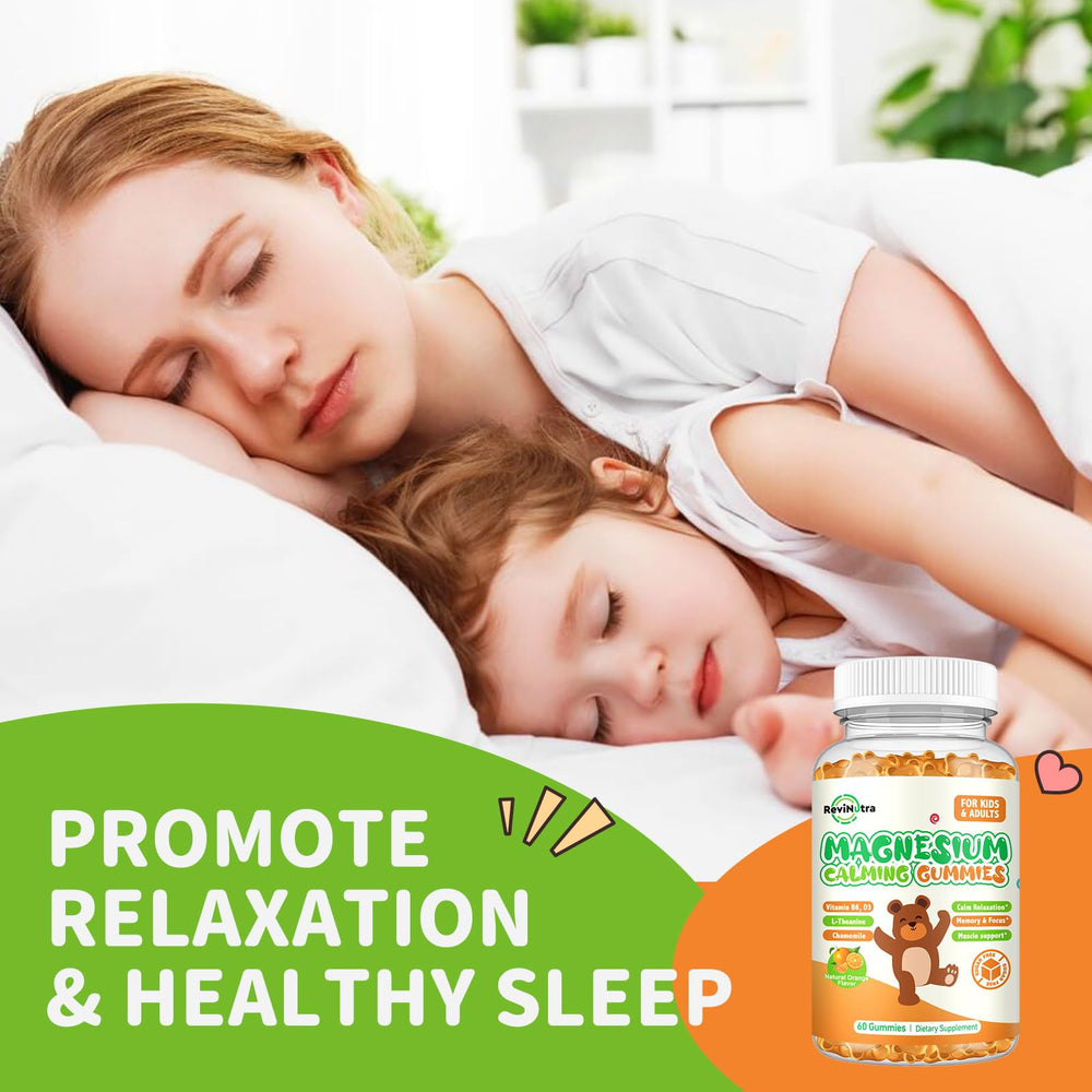 ReviNutra digestible magnesium gummy suitable for kids and adults.