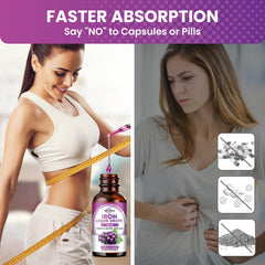 ReviNutra grape-flavored iron drops visually appealing and tasty.