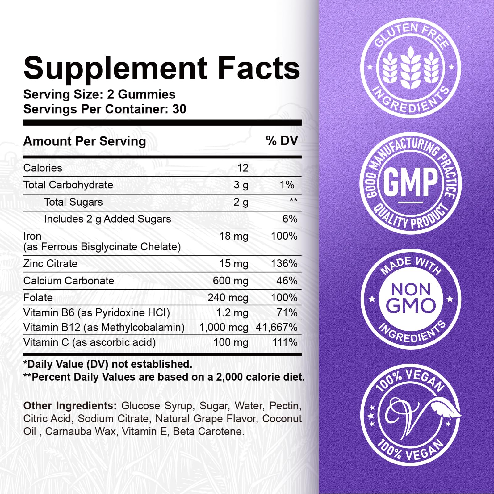 Close-up of ReviNutra Iron Gummies texture and chewable form for easy use.
