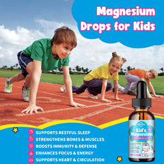 ReviNutra Kids drops at bedtime scene promoting restful sleep.