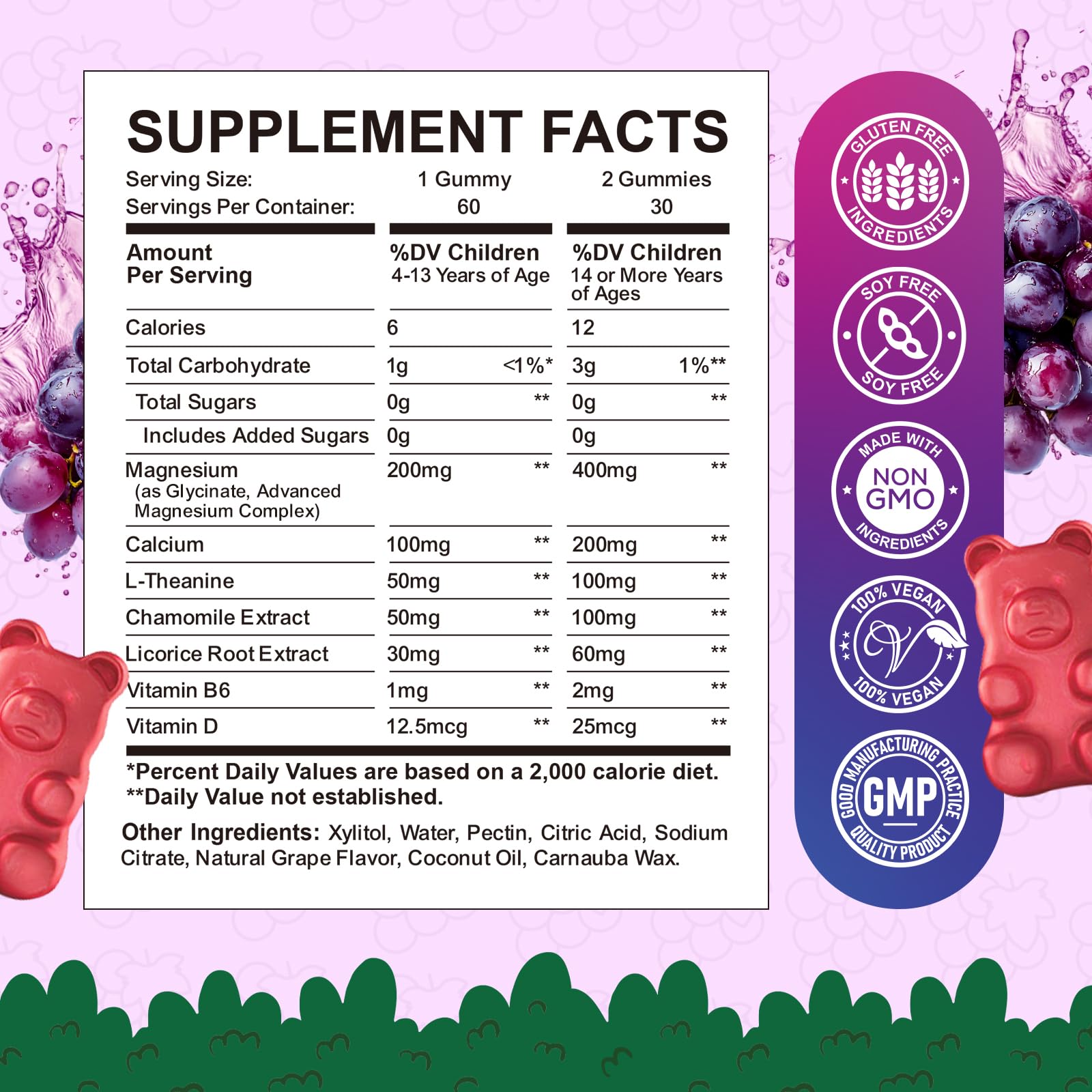 ReviNutra kids magnesium glycinate gummies bottle shown for easy daily use and bite-sized delight.