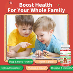 ReviNutra Kids Magnesium Gummies label highlights magnesium glycinate content for absorption.