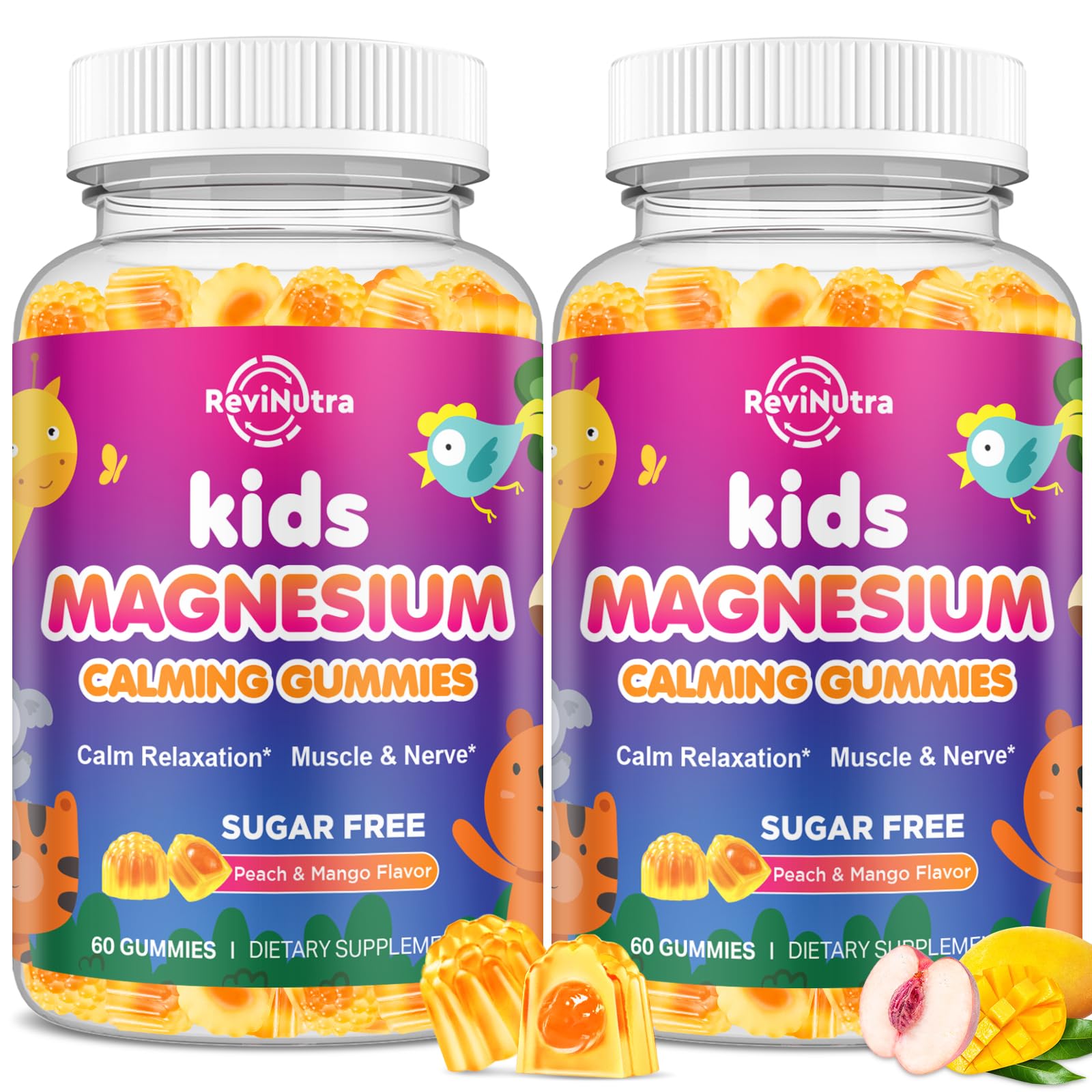 ReviNutra Kids Magnesium Gummies packshot for daily calm and wellness