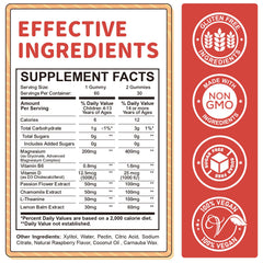 ReviNutra Kids Magnesium Gummies raspberry flavor chews support relaxation and mood.