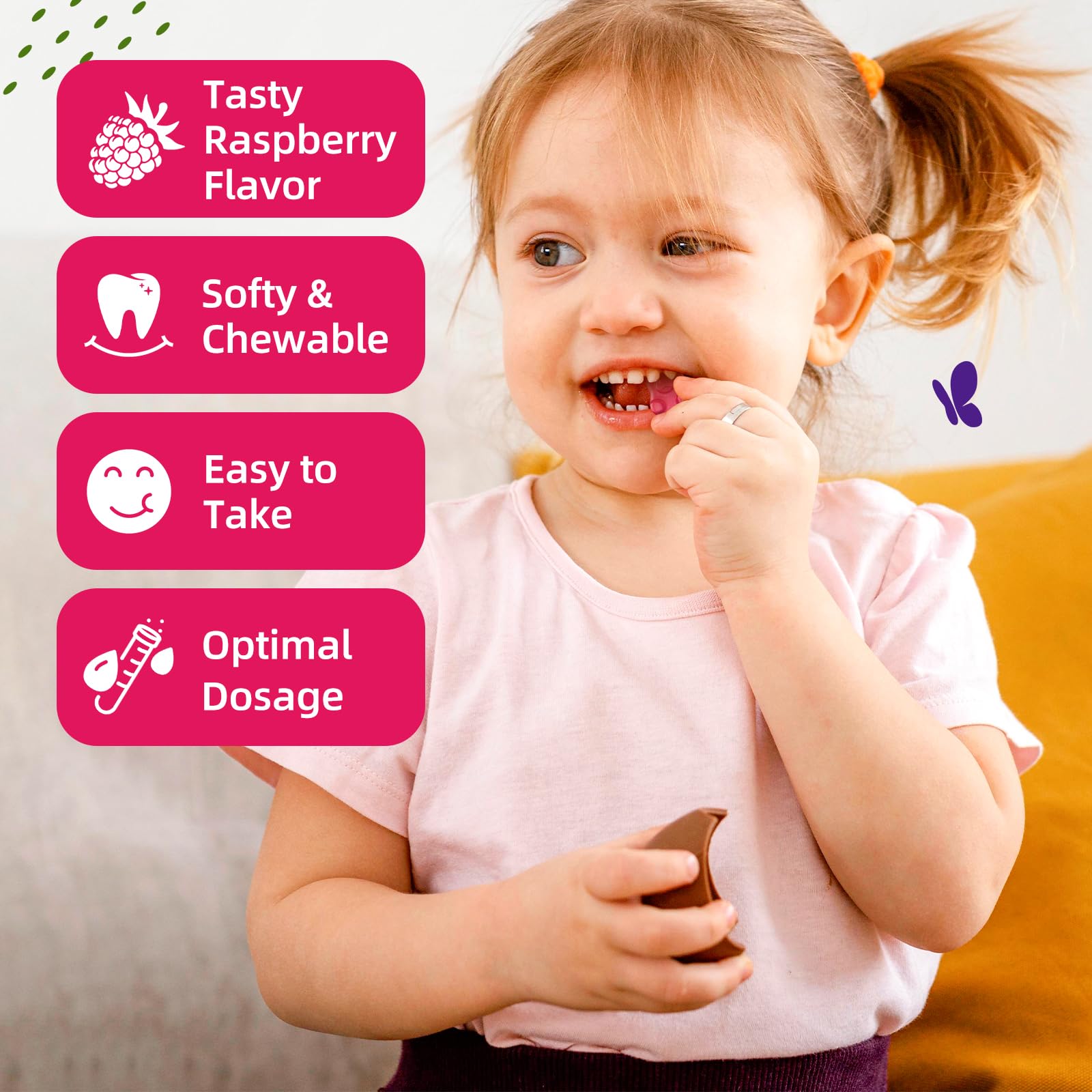 ReviNutra sugar-free raspberry gummies with xylitol for gentle stomach comfort.