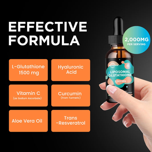 ReviNutra liposomal glutathione pour demonstrates easy dosing for daily supplementation.