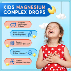 ReviNutra magnesium kids drops pour spout enables easy daily dosing and calm