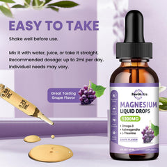 ReviNutra magnesium liquid drops bottle with measuring marks supports controlled servings.