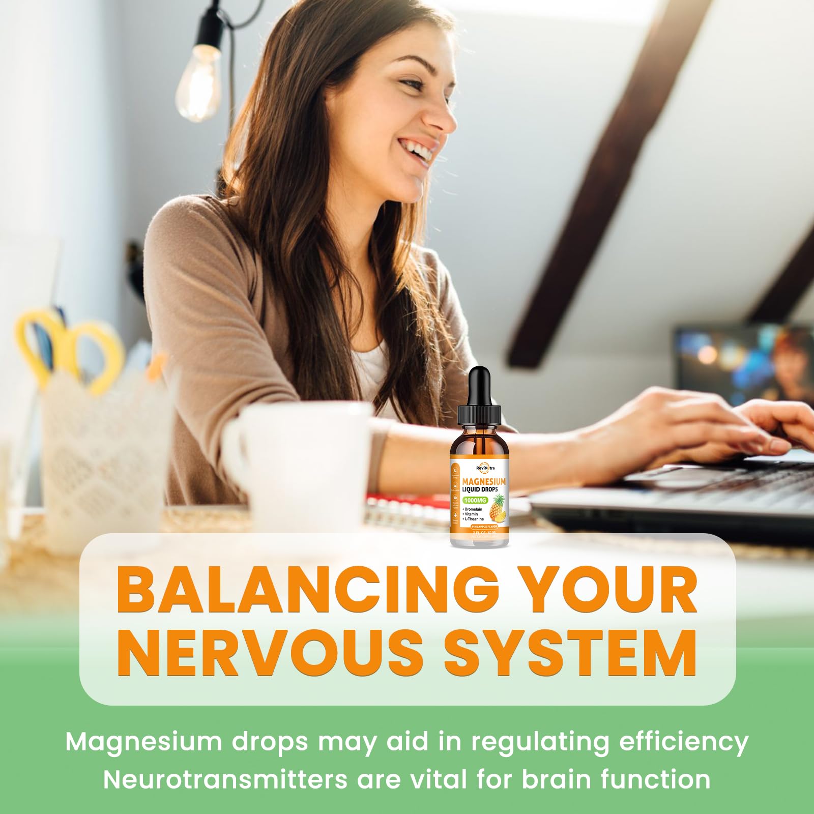 ReviNutra magnesium liquid drops shake before use to ensure consistency