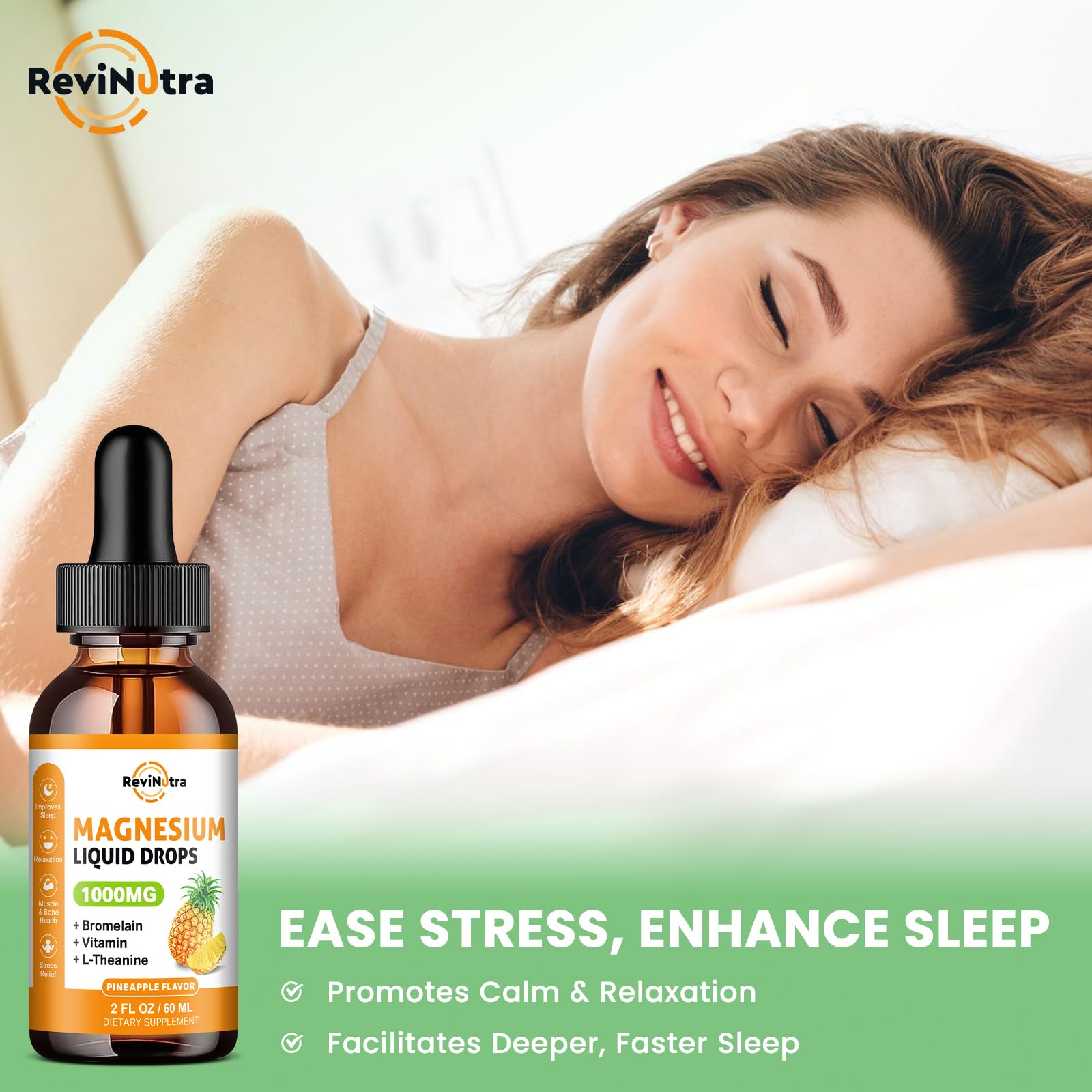 ReviNutra magnesium liquid drops under-tongue use for quick uptake