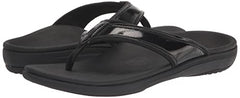 REVITALIGN Yumi black metallic finish adds chic detail to footwear.
