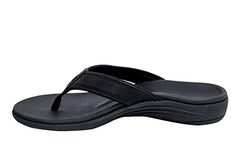 REVITALIGN Yumi black wide sandal blends style and comfort.