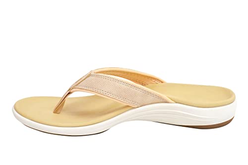 REVITALIGN Yumi sandal worn outdoors signals versatile, all-day comfort.