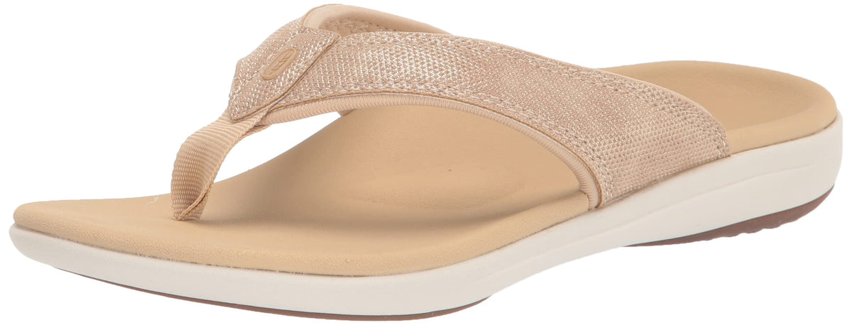 REVITALIGN Yumi sandal strap detail with a stylish metallic finish for everyday wear.