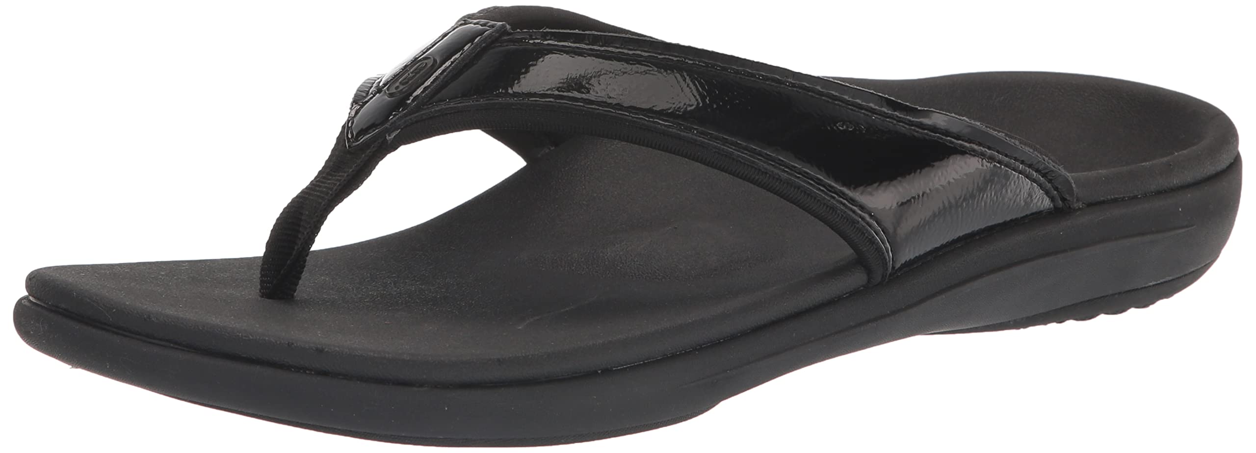 REVITALIGN Yumi orthotic sandal front view highlighting all-day support for daily walking.