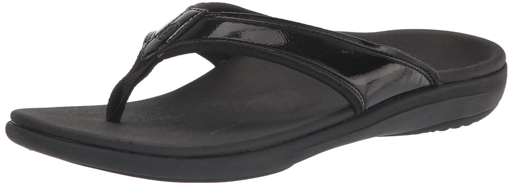 REVITALIGN Yumi orthotic sandal front view showing supportive footbed for all-day comfort.