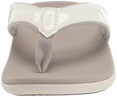 Revitalign Yumi orthotic sandal side view shows non-slip outsole for secure steps.