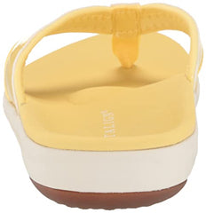 REVITALIGN Yumi yellow footbed close-up emphasizes molded arch support.