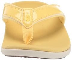 REVITALIGN Yumi sandal yellow side profile highlighting full-contact comfort.