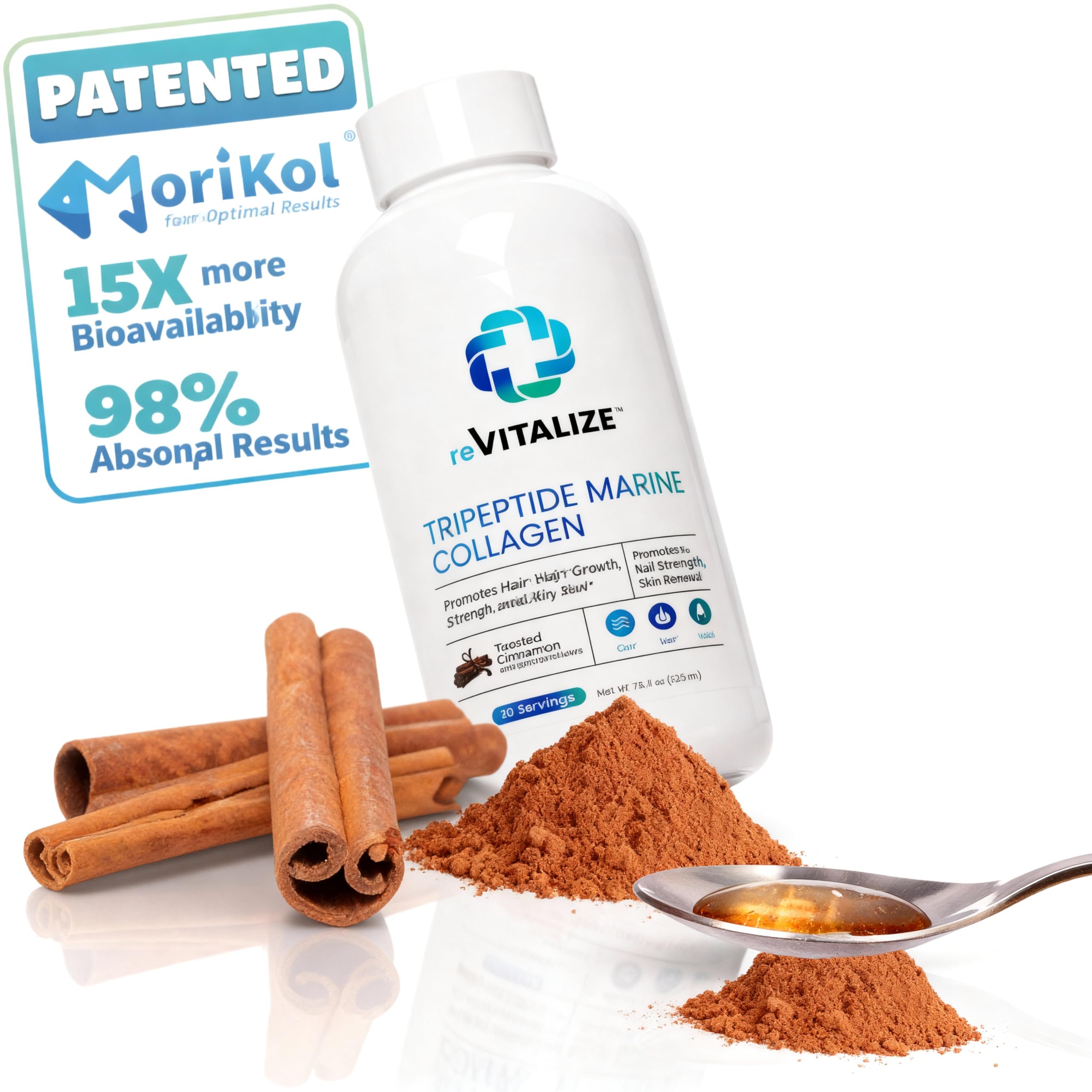 REVITALIZE Liquid Collagen bottle label closeup, pure and additive-free formula