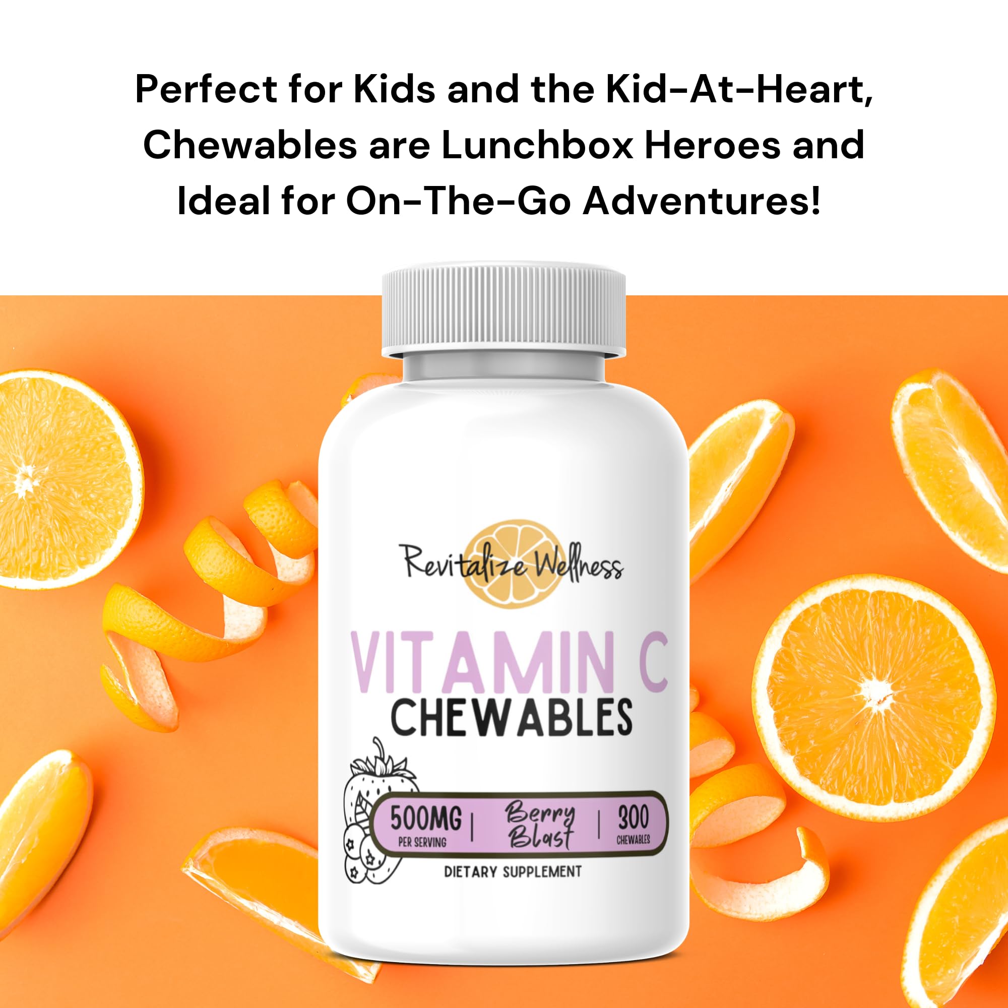 Close shot of Revitalize Wellness Berry Blast chewables' berry texture for a tasty daily ritual.