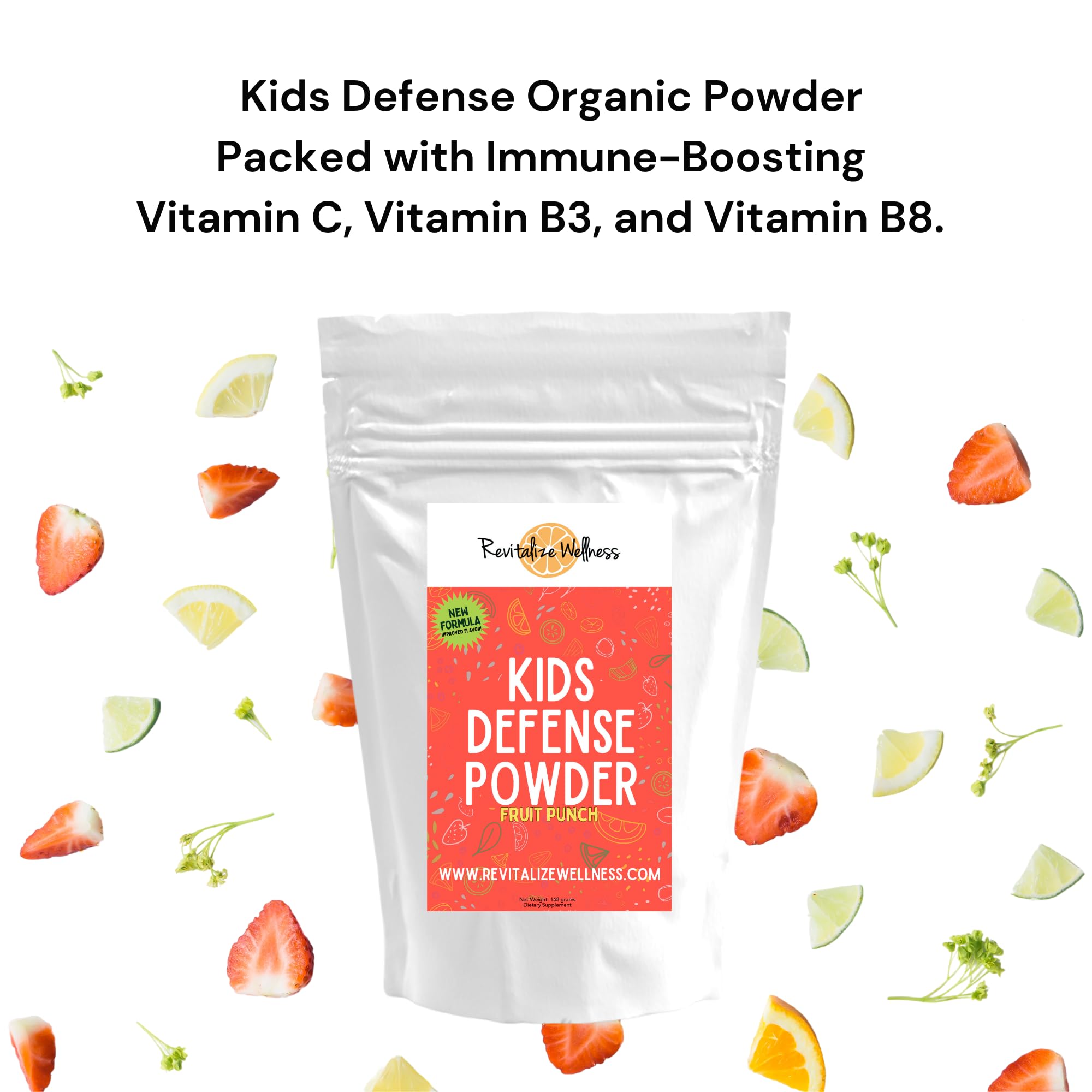 Revitalize Wellness Kids Defense Powder stirred into a smoothie for a nutritious morning ritual