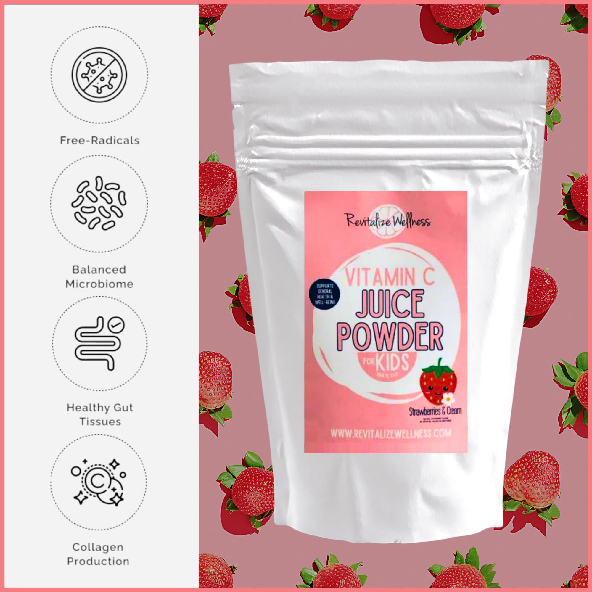 Revitalize Wellness label close-up highlighting purity and allergen information