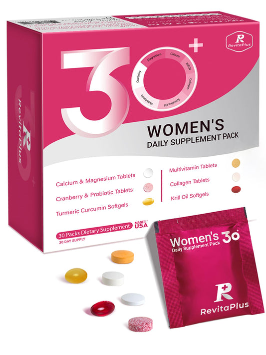 RevitaPlus womens multivitamin box for daily on-the-go wellness.
