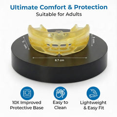 Reviv R1 silicone material emphasizes soft, flexible guard for comfortable wear.