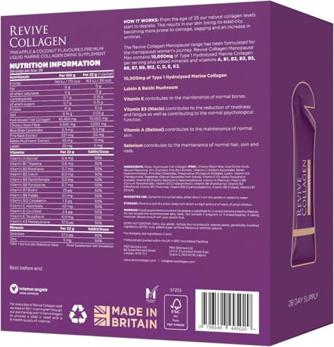 Revive Collagen Menopause Max being poured into a glass for convenient daily consumption.