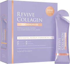 Revive Collagen perimenopause bottle promotes radiant skin health.