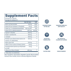 Revive MD Brain Supplement B6 and B12 visual reflects energy support