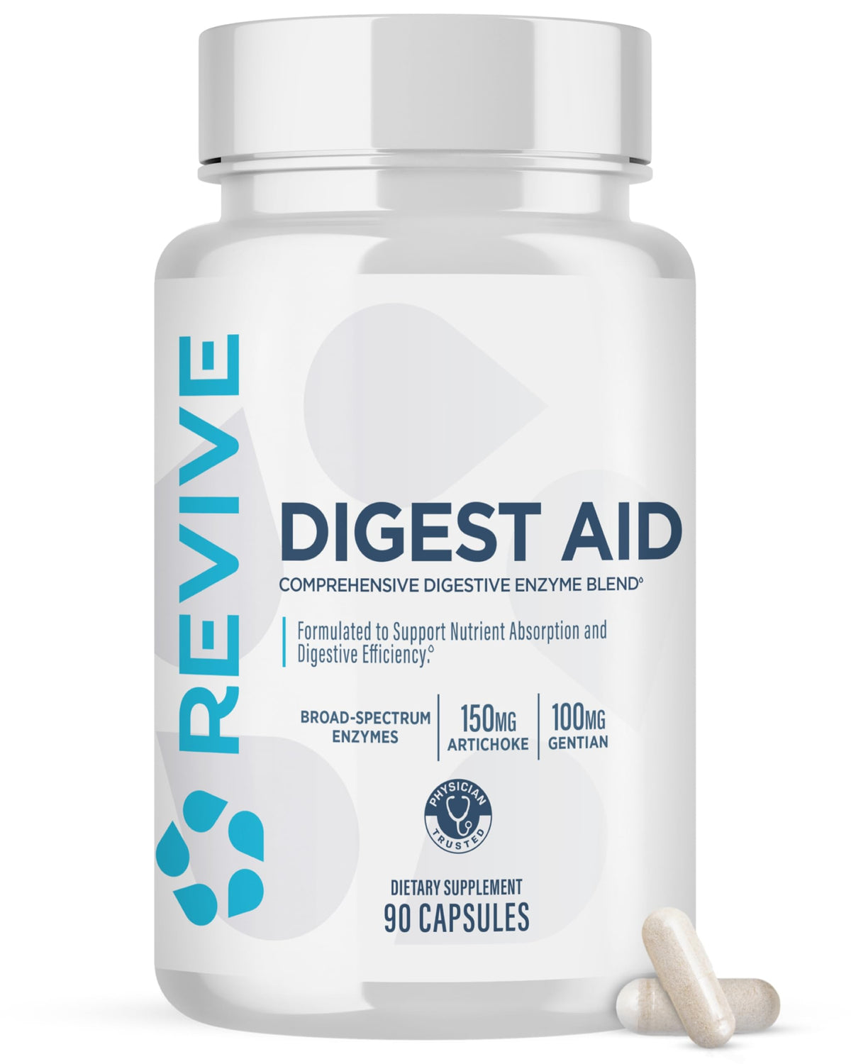 Revive MD Digest Aid bottle front for daily digestive support.