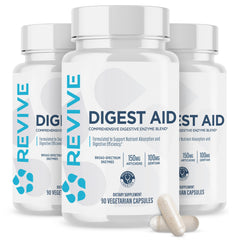 Revive MD Digest Aid bottle front showcases natural digestive support for everyday meals
