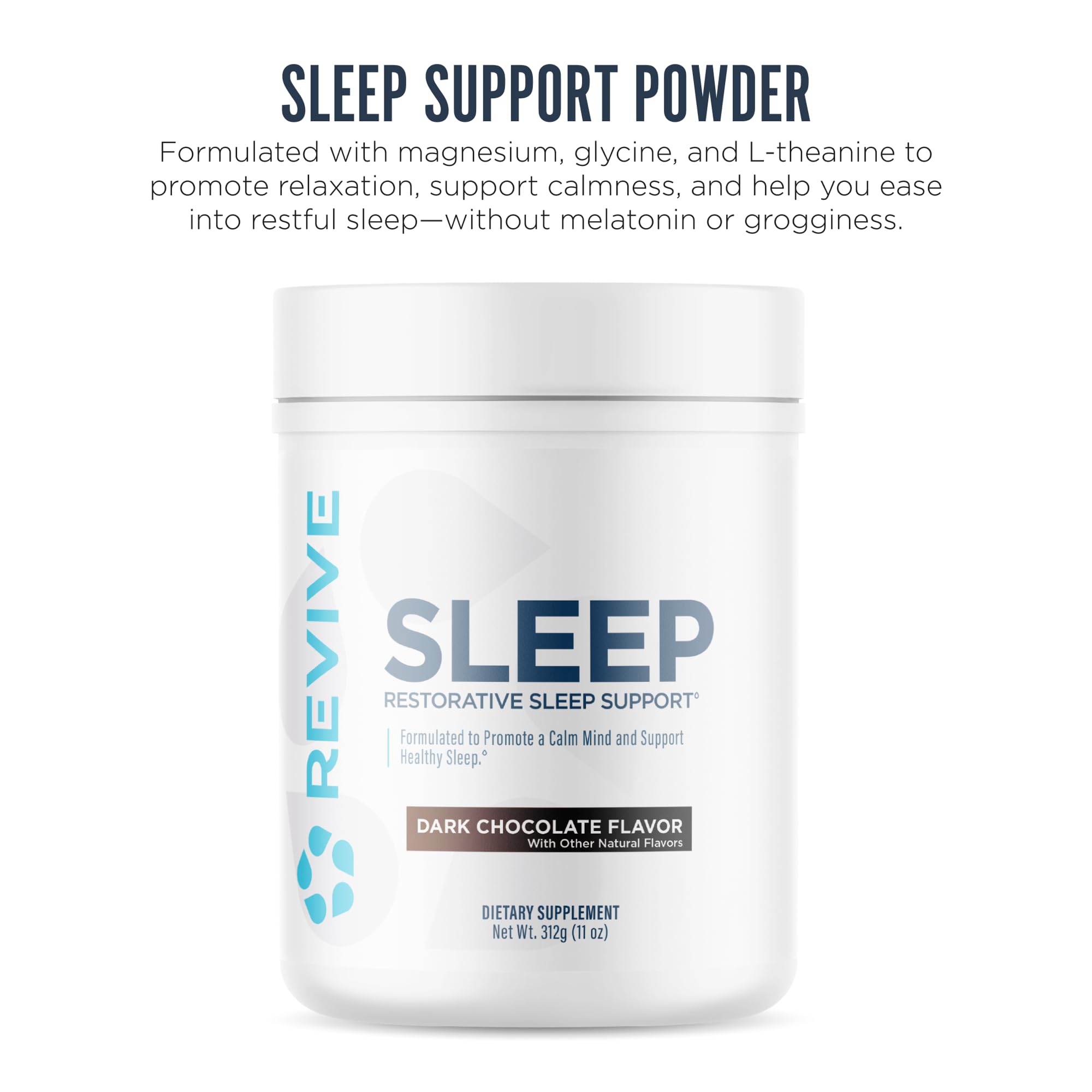 Revive MD glycine ingredient closeup highlighting sleep onset support.