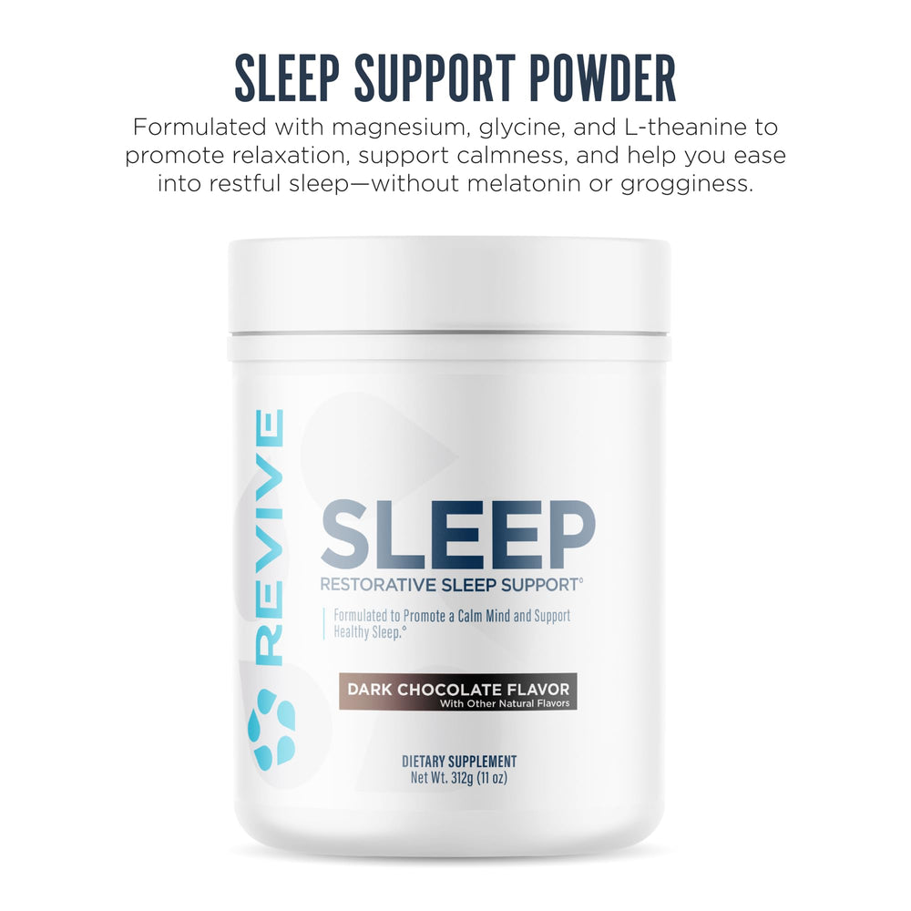 Revive MD glycine ingredient closeup highlighting sleep onset support.