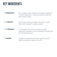 Revive MD glycine ingredient close-up hints toward smoother sleep onset.