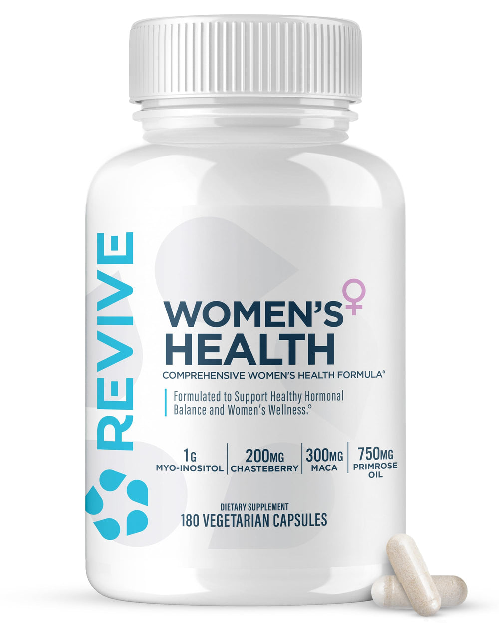 Revive MD Hormone Balance bottle shown, promoting daily wellness with essential nutrients.