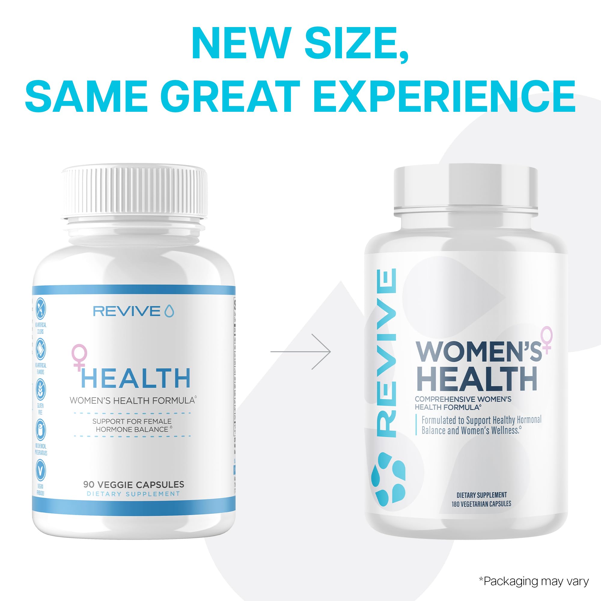 Product label highlighting clean formula and vegetarian capsules.