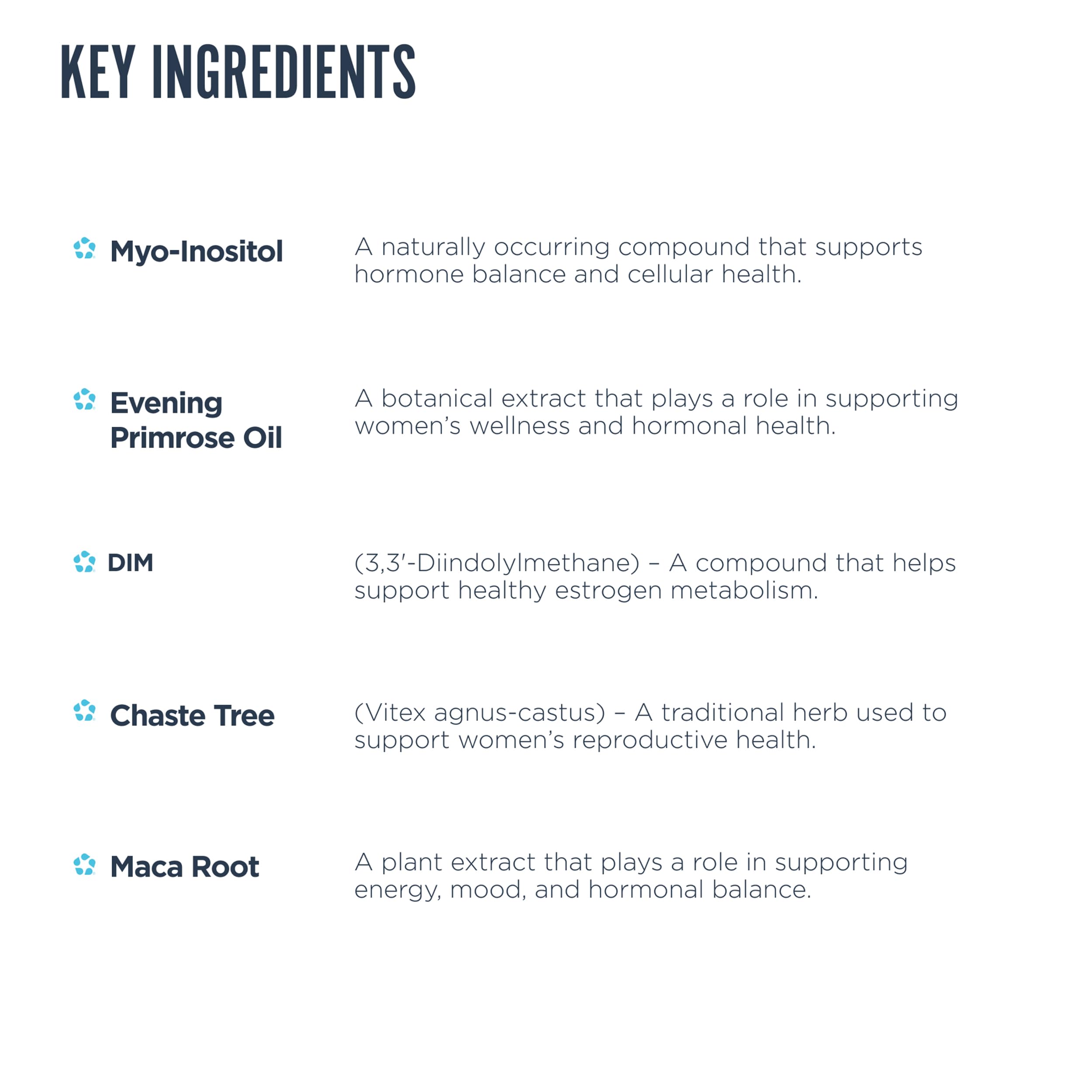 Close-up of Myo-Inositol ingredients from Revive MD Hormone Balance.